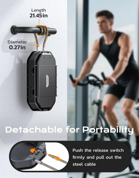 Portable Travel Safe Lock Box Waterproof  and  Durable 4-Digit Combination Anti Theft Personal Beach Safe with Removable Steel Cable Small Security Case Lock Box for Beach Travel Hotel Dorm