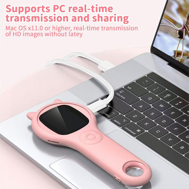 Microscope Digital Microscope Holding Magnifying Glasse 2  IPS Eye-Protecting Screen 2 MP  4 Zoom Buttons 500x Magnification 8 LED Lights Christmas Birthday Edu Gifts.