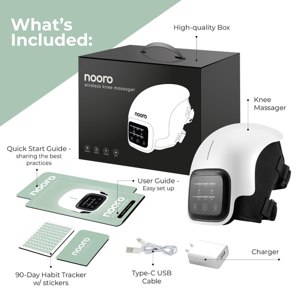 nooro Portable Knee Massager with Heat Red Light and  Massage Therapy Relax Tight Muscles and Helps Minor Joint Stiffness and Discomfort Hands Free Design