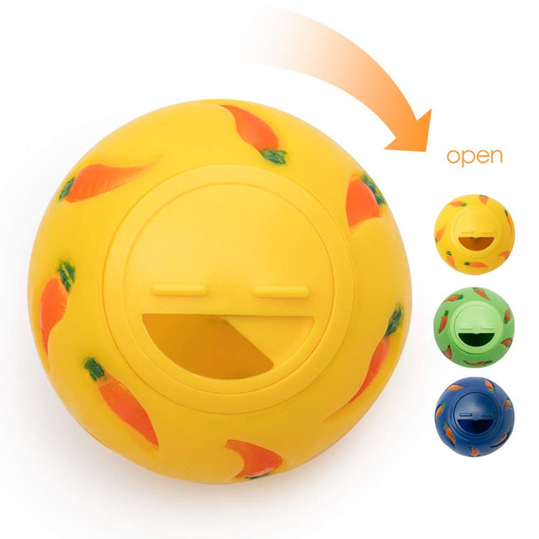 Niteangel Treat Ball Snack Ballfor Guinea Pigs Rabbits Hedgehogs and Other Small Pets (Small Yellow)