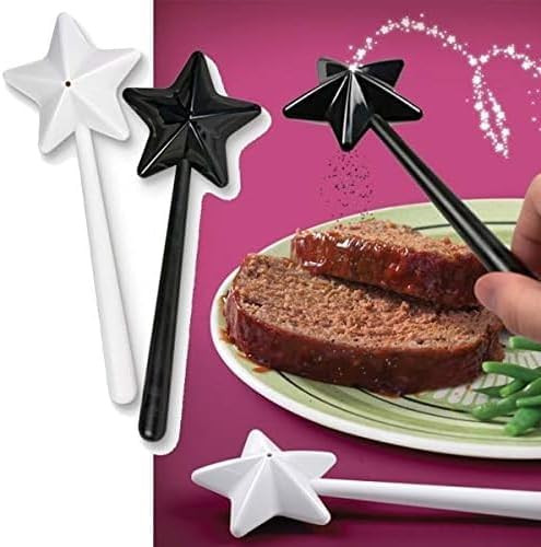 Uniqus Salt and Pepper Shaker Magic Wands Duo Salt Black and White Two Pack Halloween Christmas Kitchen Accessories(black and white)