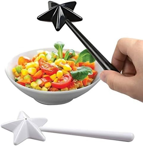 Uniqus Salt and Pepper Shaker Magic Wands Duo Salt Black and White Two Pack Halloween Christmas Kitchen Accessories(black and white)