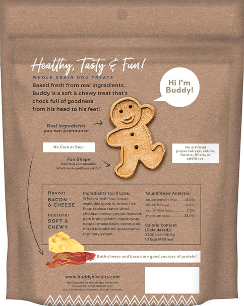 Buddy Biscuit Softies 6 oz Pouch, Soft & Chewy, Natural Bacon and Cheese Flavor Dog Treats, Oven Baked in the USA Buddy Biscuit Softies 6 oz Pouch, Soft & Chewy, Natural Bacon and Cheese Flavor Dog Treats, Oven Baked in the USA