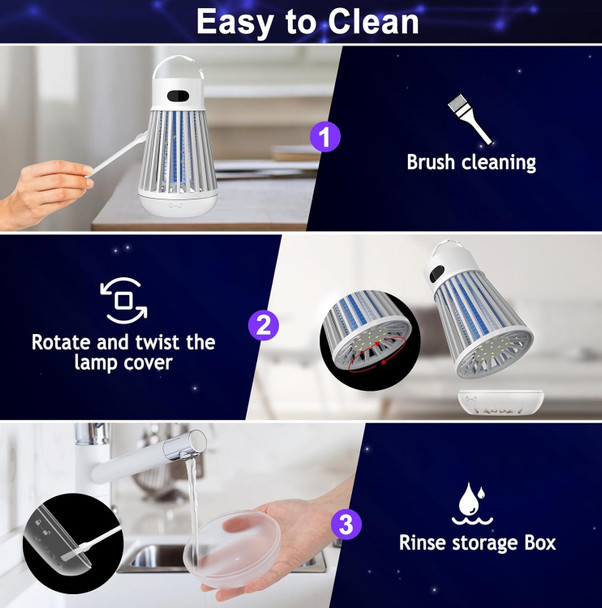 DWcom Trap Store Bug Zapper Indoor Outdoor Mosquito Zapper LED Rechargeable Fly Zappers Mosquito Killer Lamp with Storage Box  Waterproof 2000V Bug Light Trap for Home Kitchen Backyard Garden Camping Patio