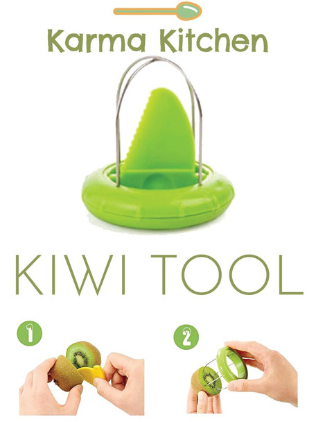 Karma Kitchen Fast Peel Any Fruit Or Soft Vegetable With Ease  Kiwi Slicer Peeler Pitter Scooper Mango And Kimi Corer Kiwi Fruit Scoop Kitchern Tool Green