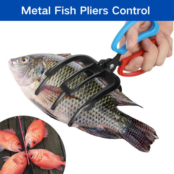 3 Claw Fish Gripper Metal Fishing Pliers Gripper Catch Fish Control Clamp Must Have Fishing Pliers Control Tool Fishing Accessories for Most Freshwater Fish Grip Tackle Holder