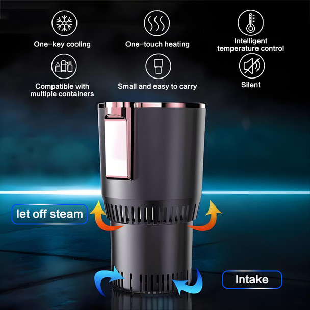 2-in -1 Smart Car Cup Holder Drinks Cooler and Warmer Beverage Chilling or Heating LED Temperature Display Touchscreen Control for RV Road Trip Commuting(12V 36W, Purple)