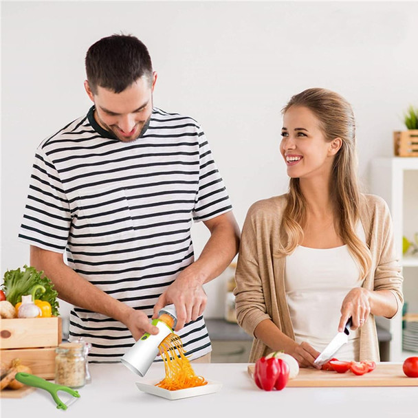 Joyzan Vegetable Spiralizer, Veggies Zoodles Zucchini Slicer Noodle Maker Handheld Spiraler Cucumber Spiral Cutter Zoodler Carrot Spaghetti Pasta Grater Salad Making Quick Low Carb Kitchen Gadget Tool