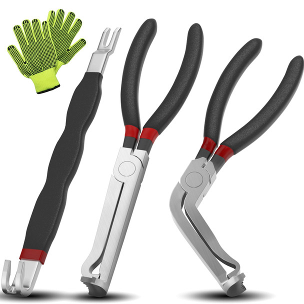 Guweta Electrical Disconnect Pliers 37960, 37980 Electrical Connector Pliers for Cars, Fuel Line Petrol Clip Pipe Plier, Compatible with Car Electrical Systems & Push Tab Style Plugs(3-Piece Set)