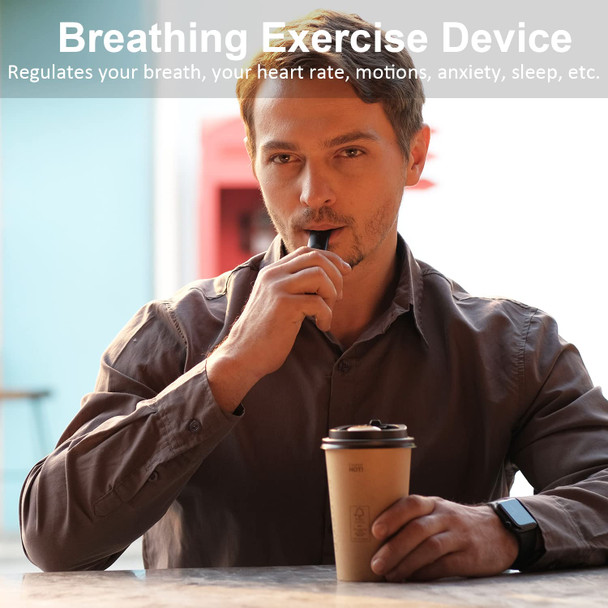 funotes  Breathing Exercise Device, Portable Breathing Training Device for Better Breathe, Guided Smart Breathing Exercise Assistant for Athletes andSports Enthusiasts