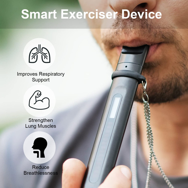 funotes  Breathing Exercise Device, Portable Breathing Training Device for Better Breathe, Guided Smart Breathing Exercise Assistant for Athletes andSports Enthusiasts