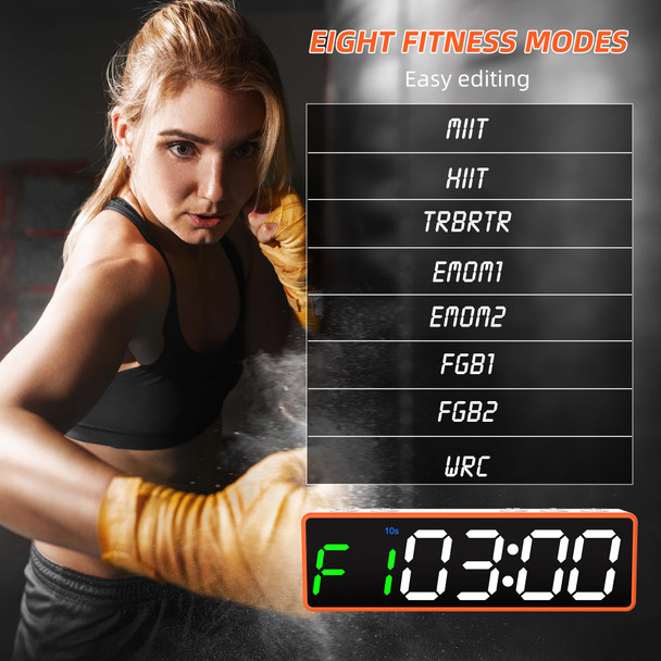 BXF Mini Portable Gym Timer Clock  Large LED Digital Display Screen Powerful Magnet  Powerful Battery Count up Down Stopwatch, Exercise Interval Timer Eight Fitness Modes Suitable for Home and Gym