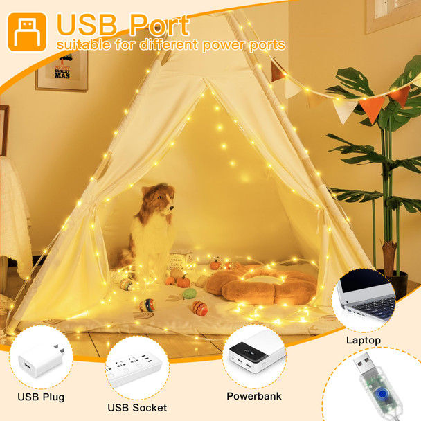 Ollny USB Rope Lights Indoor Color Changing 33FT 100 LED String Lights with Remote 18 Colors Christmas Light for Indoor Bedroom Party Wedding Holiday Decorations