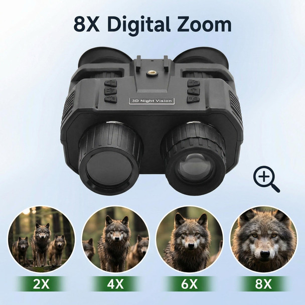Night Vision Goggles Qpingan 4K HD Infrared Tactical Night Vision Binoculars for Adults with Head Mounted Dual 1.4" Screen 8X Digital Zoom 3000mAh Battery 32G Card for Outdoor Activities Gifts for Men