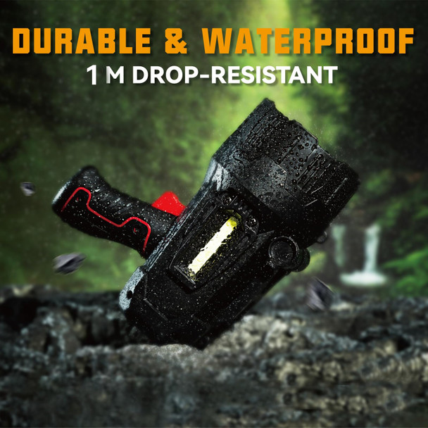 Durapower Rechargeable Spotlight High Lumen LED Flashlight Waterproof Handheld Light for Indoor and Outdoor Use Farm Camping Emergency