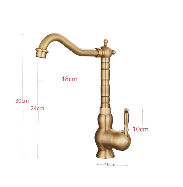Hiendure Antique Brass Unique Designer Plumbing Fixtures Single Hole Long Curve Spout Kitchen Faucet Bathroom Mixer Taps