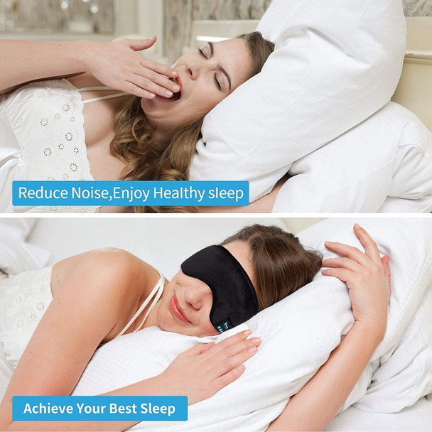 Bluetooth Sleeping Eye Mask - Wireless Music Headphones for Side Sleepers - Sleep Mask With Bluetooth 5.0 - 3D Wireless Headphones