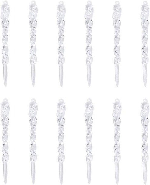 Transparent Ice Stick Christmas Tree Decoration Threaded Pendant Ornament 12 Pieces