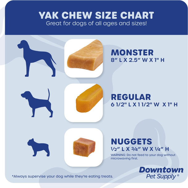 Downtown Pet Supply - Monster Yak Cheese Himalayan Dog Chews - Natural Dog Treats - Dog Dental Care & Plaque Remover for Teeth - Rawhide- Dog Chews with Zinc, Calcium, Vitamin D