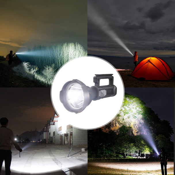 Rechargeable Spotlight Flashlight 100000 Lumens with Tripod IPX5 Waterproof Handheld Spotlight 4 Modes Search Light for Camping Fishing Hunting Hiking Emergency&Other Outdoor Activities