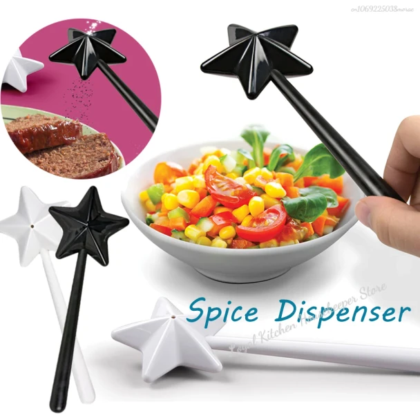 MOONBIFFY Portable Salt Pepper Shakers Refillable Magical Star Wand Spice Dispenser Seasoning Shaker Set Kitchen & Dining BBQ Supplies바비큐