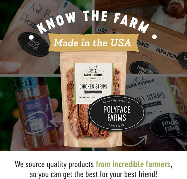 Farm Hounds - Chicken Strips - Premium Natural Chicken Jerky For Dogs - From 100% Humanely Raised Chicken - Break-To-Size - Great For Training & Treats - No Added Fillers - Made in USA -4.5oz - 1 Pack