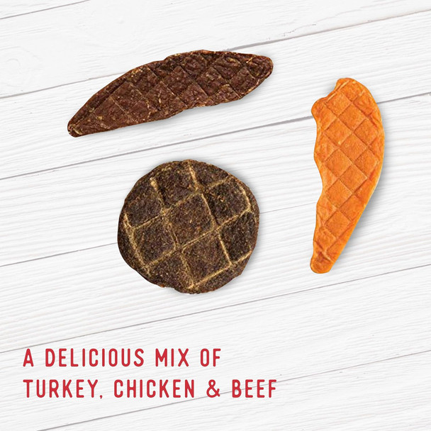 Farmland Traditions Filler Dogs Love Variety Premium Jerky Treats for Dogs, Chicken, Beef & Turkey, 3 lb. Bag