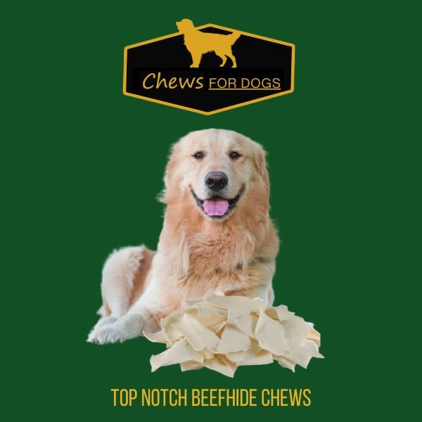 Chews for Dogs Premium Rawhide Chips. Natural Treats with Thick Cut Beef Hides (2 Pounds)