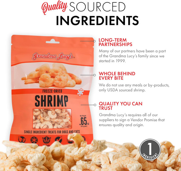 Grandma Lucy's ze-Dried Single Ingredient Treats, Shrimp, 0.65 oz