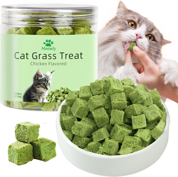 110g Cat Grass Treats for Cat, Cat Grass Cube, Natural Dried Cat Grass Teething Stick Snacks for Cats, Edible Cat Chew Toys for Teeth Cleaning and Hairball Removal (220g) 110g Cat Grass Treats for Cat, Cat Grass Cube, Natural Dried Cat Grass Teething Stick Snacks for Cats, Edible Cat Chew Toys for Teeth Cleaning and Hairball Removal (220g)