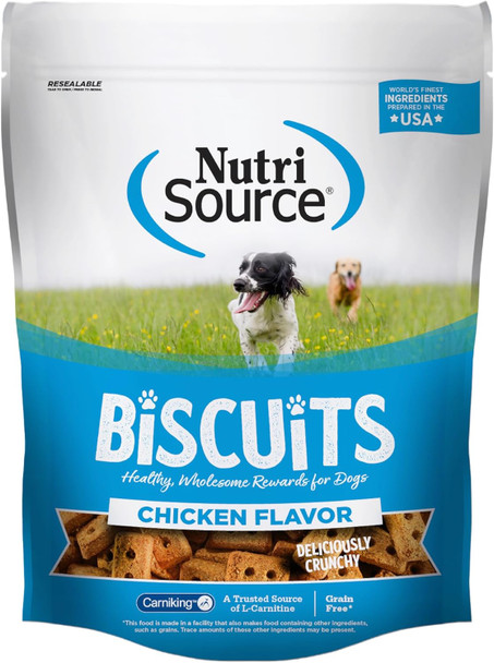 NutriSource Grain- Dog Treats, Chicken Biscuits, 14oz NutriSource Grain- Dog Treats, Chicken Biscuits, 14oz