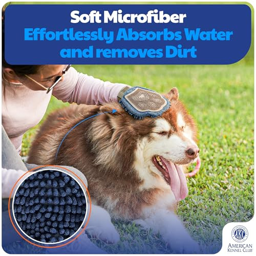 American Kennel Club Akc DualSided Dog Grooming Glove With Silicone Bristles