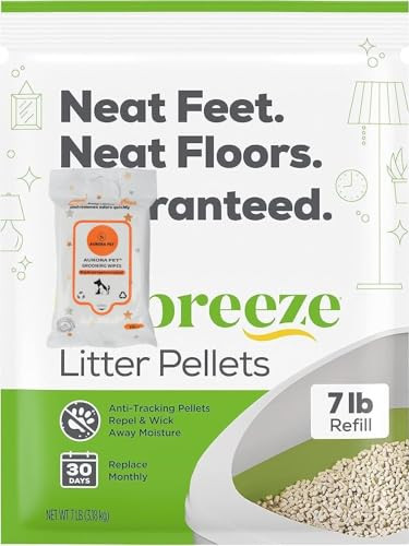 Aurora Pet Cat Breeze Cat Litter Pellets Refill With Aurora Pet Wipes 7 Pounds