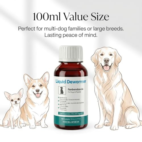 Bipinelyt Dewormer For Dogs & Cats Liquid Fenbendazole 10% Broad Spectrum Suspension 3Ml
