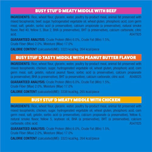 Busy Purina'busy'stuf'd'variety Pack'medium Long Lasting'dog Chews'with'real Beef Real Chicken Or Peanut Butter 27 Ct Variety Pack