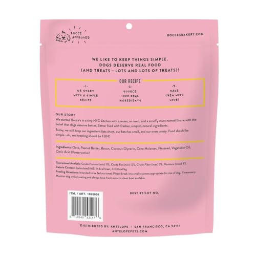 Bocce's Bakery Bac' N Nutty Soft & Chewy Peanut Butter & Bacon Recipe 2 Lb Pack Of 1