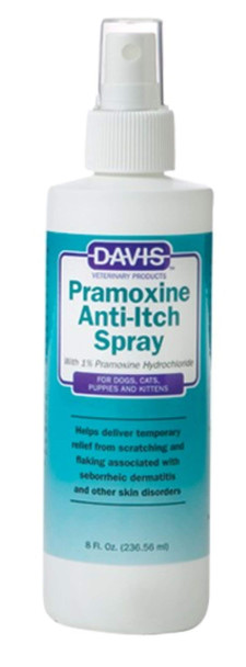 Davis Manufacturing Pramoxine AntiItch Spray For Dogs & Cats 8 Oz