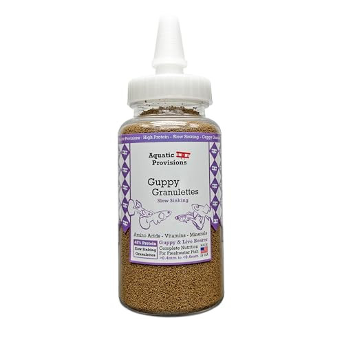 Aquatic Provisions Guppy Granulettes Fish Food For Guppies And Livebearer Freshwater Aquarium Species 3.17 Oz