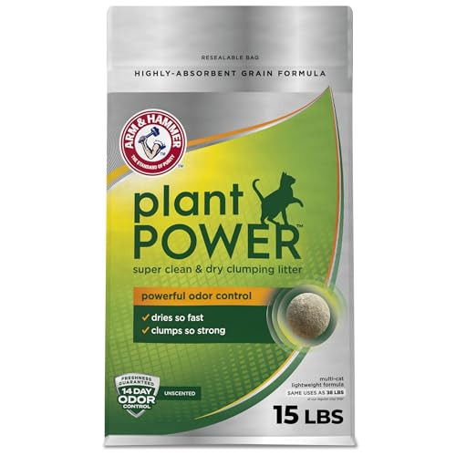 Arm & Hammer Plant Power Lightweight PlantBased Clumping Cat Litter For MultiCat Homes 14Day 15 Lbs