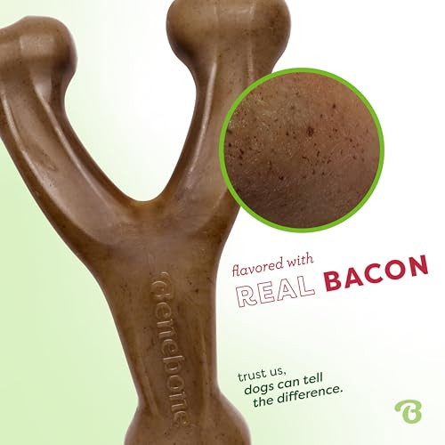 Benebone Wishbone Durable Dog Chew Toy For Aggressive Chewers Real Bacon Made - 2