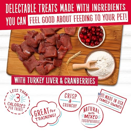 Charlee Bear Original Crunch Dog Training Treats Turkey Liver & Cranberries 3 Calories 16 Oz 3Pack