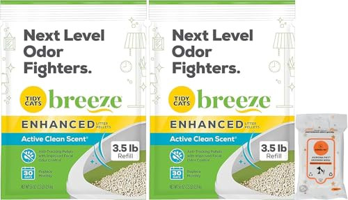 Aurora Pet 2 Pack) Cat Breeze Enhanced Active Clean Scent Cat Litter Pellets 3.5 Lb 2 Pack