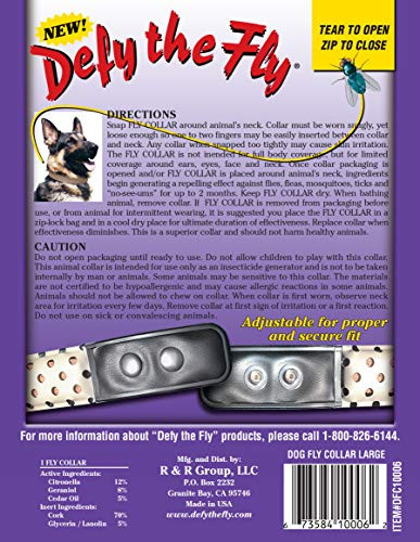 Defy The Fly Dog Collar 21" To 24" Size Large