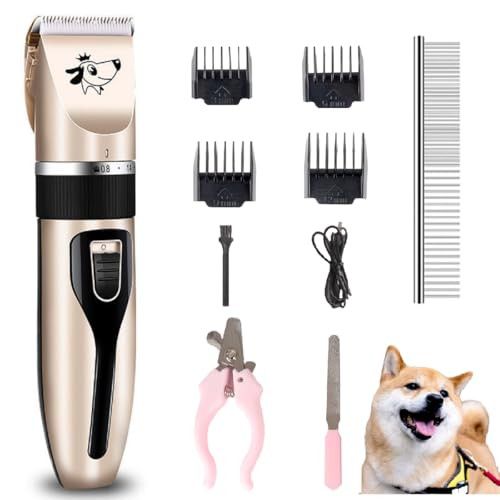Cakapet Dog Clippers Grooming Kit And Paw TrimmerCordlessLow Noise Electric QuietRechargeable Dog
