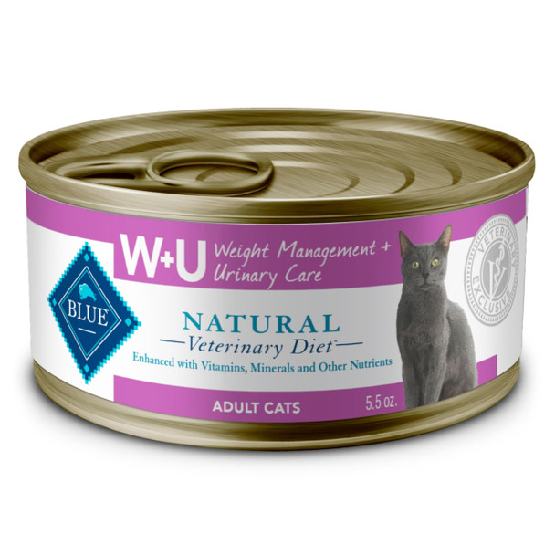 Blue Buffalo Natural Veterinary Diet W+U Weight Management + Urinary Care Wet Cat 5.5Oz 24 Count
