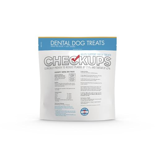 Checkups Dental Dog Treats For Oral Care Fresh Breath & Plaque Control 48 Oz 2 Pack