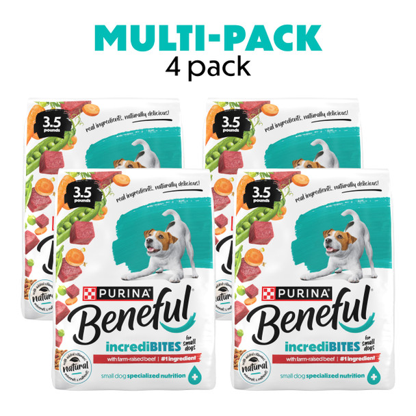 Beneful Purina Beneful Incredibites With FarmRaised Beef Natural Small Breed Dry Dog 3.5 Lb Pack Of 4