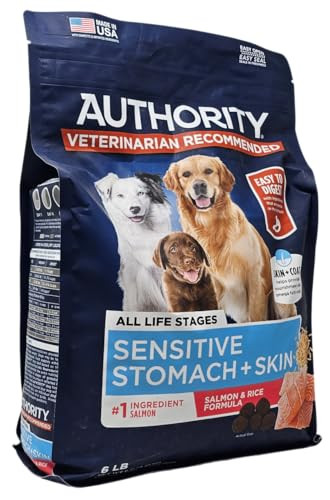 Authority Sensitive Stomach And Skin Salmon Rice Formula Dry Dog Food Bag 6 Pound