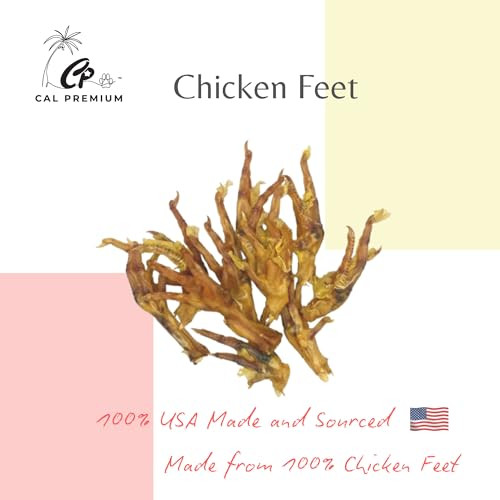 Cal Premium Natural Chicken Feet For Dogs (20 Pack) 100% Usa Sourced And 20 Pack