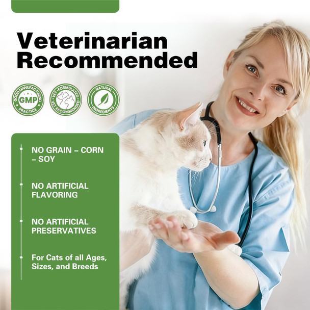 Derggzey Hairball Treatment For Cats Cat Hairball Remedy Supports Skin & Coat